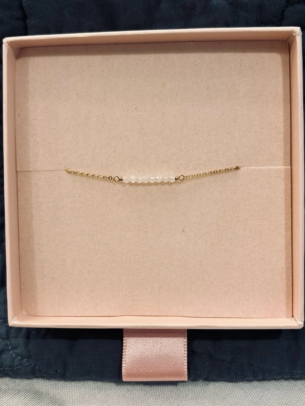 Luckeeluv Studio 14K Gold Filled Moonstone Beaded Bracelet Brand New
